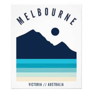 Melbourne Victoria Australië Retro Vintage Strand Foto Afdruk