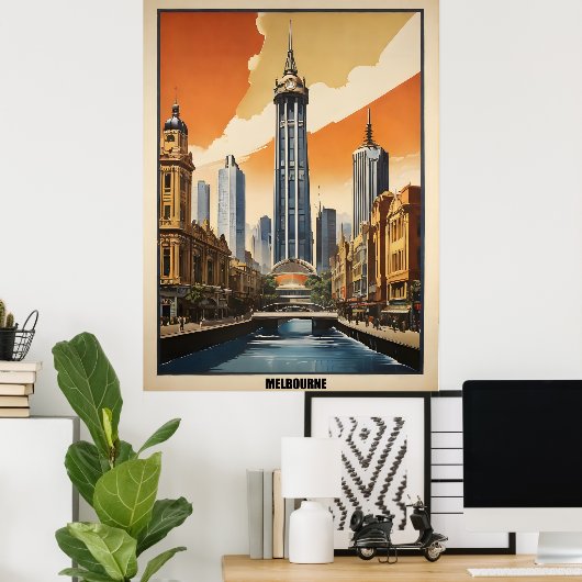 Melbourne vintage poster (Thuiskantoor)
