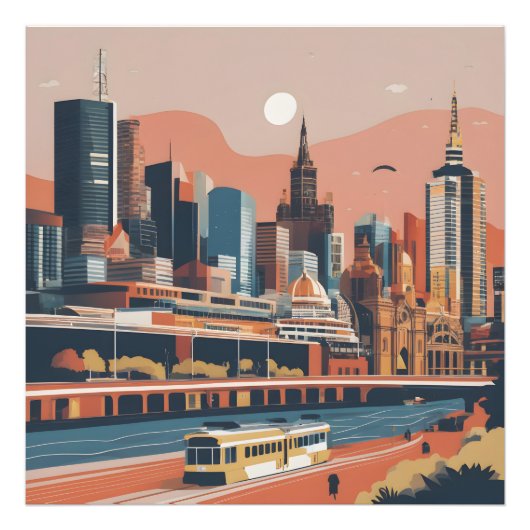 Melbourne vintage poster (Voorkant)