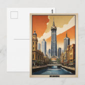 Melbourne vintage poster briefkaart (Voorkant / Achterkant)
