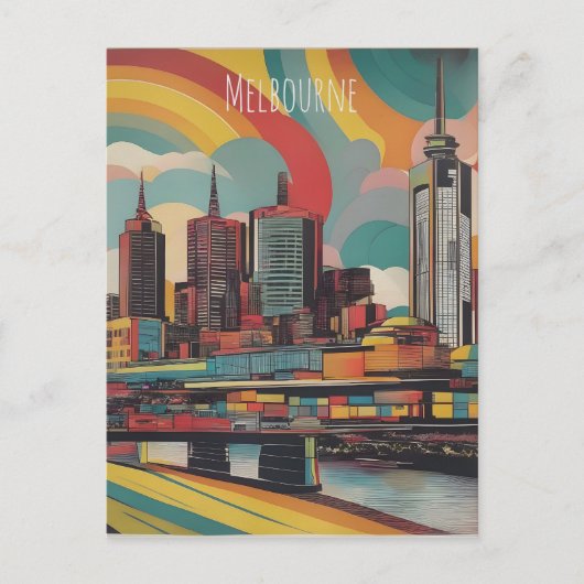 Melbourne vintage poster briefkaart (Voorkant)