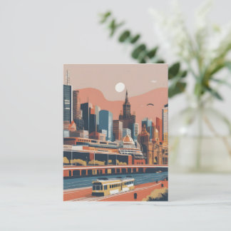 Melbourne vintage poster briefkaart