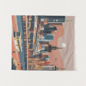 Melbourne vintage poster wandkleed (Voorkant (horizontaal))