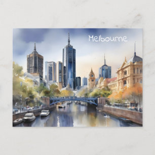 Melbourne waterverf kunst briefkaart