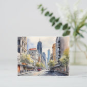 Melbourne waterverf kunst briefkaart (Staand voorkant)