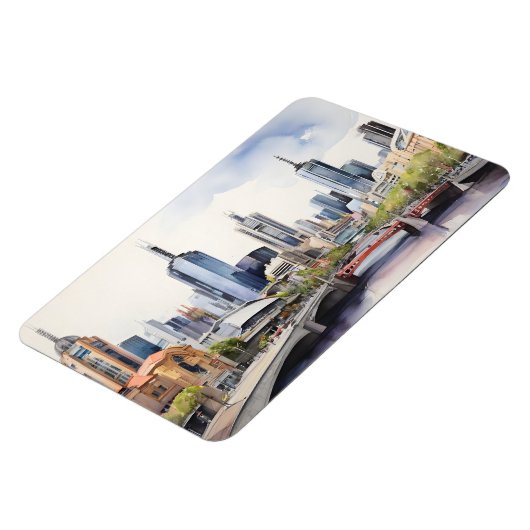 Melbourne waterverf kunst magneet (Linkerzijde)