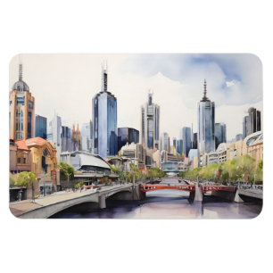 Melbourne waterverf kunst magneet