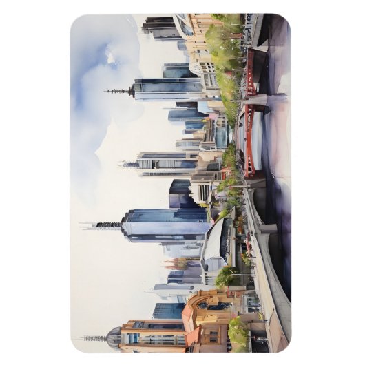 Melbourne waterverf kunst magneet (Verticaal)