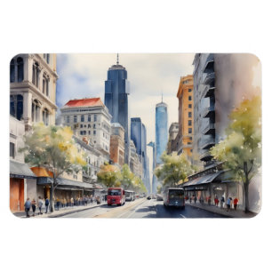 Melbourne waterverf kunst magneet