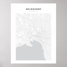Melbourne White City Map Poster