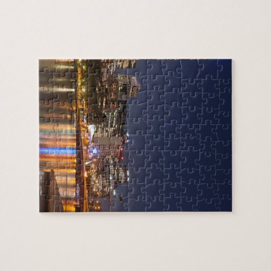 Melbourne' Yarra, rivier 's nachts Legpuzzel (Horizontaal)