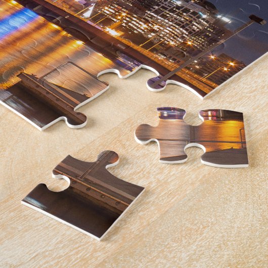 Melbourne' Yarra, rivier 's nachts Legpuzzel (Zijkant)