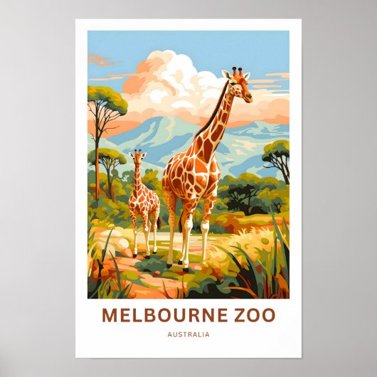 Melbourne Zoo Australië Reisprint Poster (Voorkant)