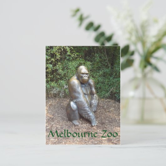 Melbourne Zoo Gorilla Briefkaart (Staand voorkant)