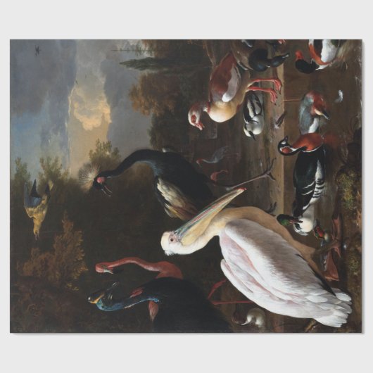 Melchior d'Hondecoeter de drijvende doether Cadeaupapier (Vlak)