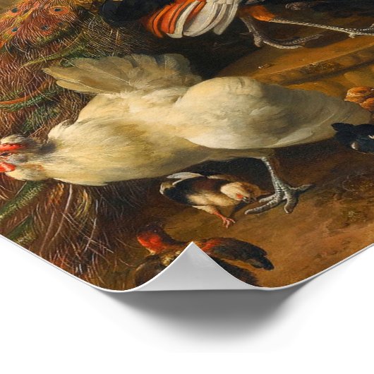Melchior d'Hondecoeter - Vogels in een park Poster (Hoek)