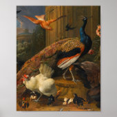 Melchior d'Hondecoeter - Vogels in een park Poster (Voorkant)