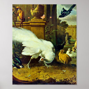 Melchior d'Hondecoeter - Vogels in een park Poster