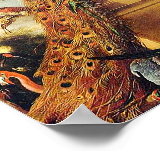 Melchior d'Hondecoeter - Vogels in een park Poster (Hoek)