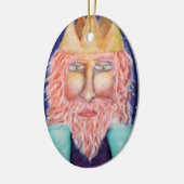 "Melchior" Drie kerstkunst Keramisch Ornament (Links)