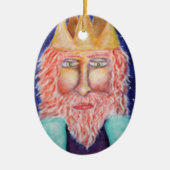 "Melchior" Drie kerstkunst Keramisch Ornament (Voorkant)