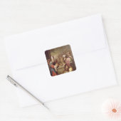 Melchizedek Offering Brood en wijn Vierkante Sticker (Envelop)