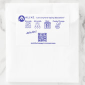 Meld u nu aan rechthoekige sticker (Tas)