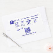 Meld u nu aan rechthoekige sticker (Envelop)