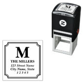 Meldadres moderne klassieke familienaam  zelfinktende stempel (In situ)