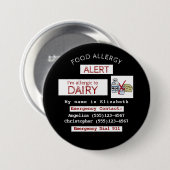 Melding airy Food Allergy Easy Edit Label Ronde Button 7,6 Cm (Voorkant /achterkant)