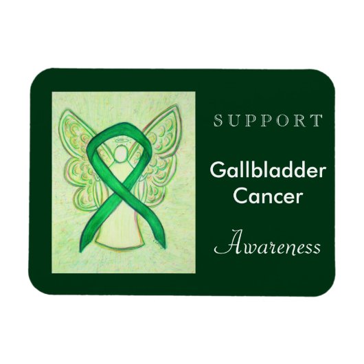 Melding galblaaskanker Ribbon Angel Magnets Magneet (Horizontaal)