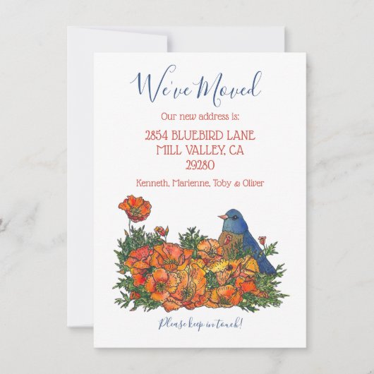 Melding nieuw Bluebird-adres (Voorkant)