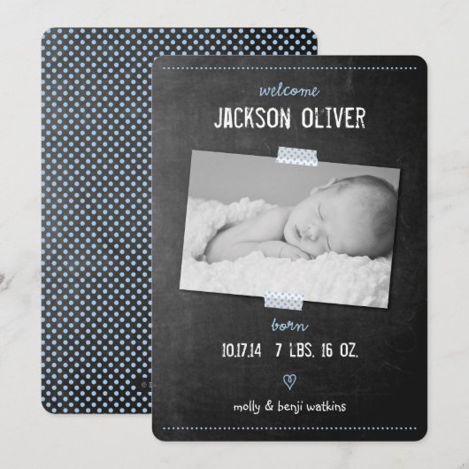 Melding ter geboorte van het karton Washi Tape Aankondiging (Voorkant / Achterkant)