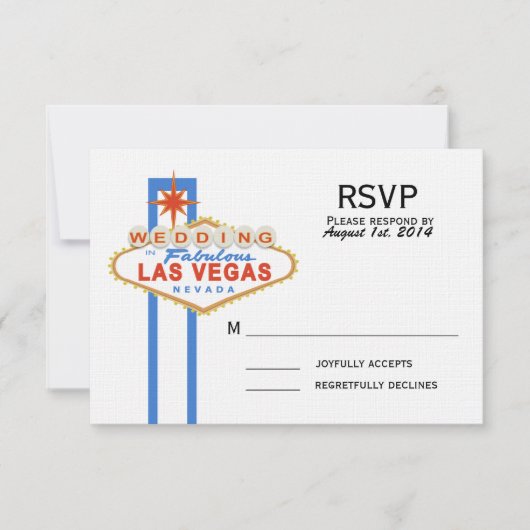 Melding van een bruiloft in Las Vegas RSVP Kaartje (Voorkant)