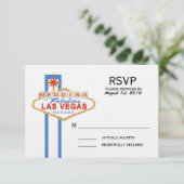 Melding van een bruiloft in Las Vegas RSVP Kaartje (Staand voorkant)
