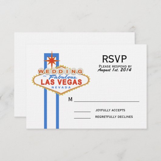 Melding van een bruiloft in Las Vegas RSVP Kaartje (Voorkant / Achterkant)
