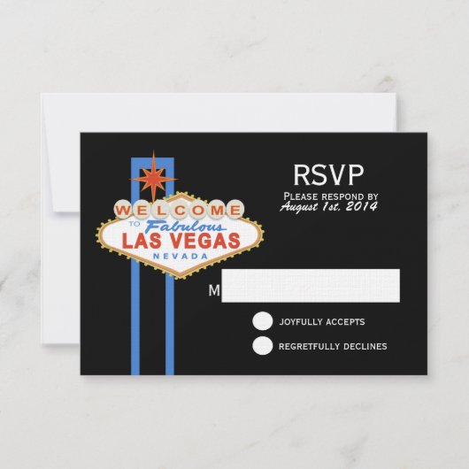 Melding van een bruiloft in Las Vegas RSVP Kaartje (Voorkant)
