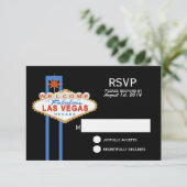 Melding van een bruiloft in Las Vegas RSVP Kaartje (Staand voorkant)