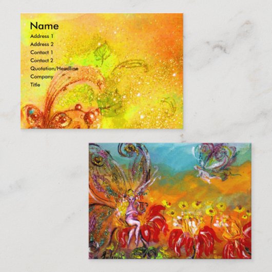 MELDING VAN RODE STROMEN Magic Butterfly Plant Yel Visitekaartje (Voorkant / Achterkant)