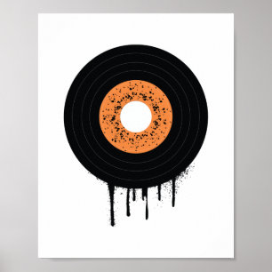 Melding van vinyllp bij het smelten poster