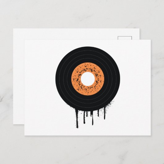 Melding van vinyllp bij het smelten uitnodiging briefkaart (Voorkant / Achterkant)