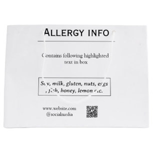 Melding voedselallergie toevoegen naam tekst voeds groot cadeauzakje