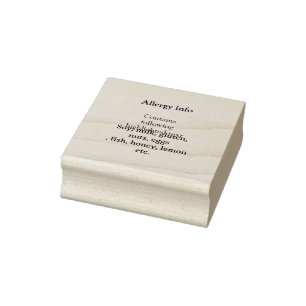 Melding voedselallergie toevoegen naam tekst voeds rubberstempel
