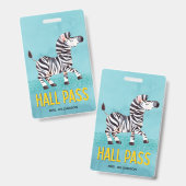 Meldingskaartje Schattige Zebra Klasleraar Badge (Voor- en achterkant)