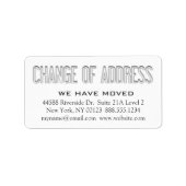 Meldingslabel "adreswijziging" etiket (Voorkant)