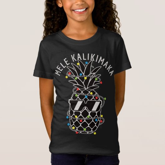 Mele Kalikima Ananas Kerstverlichting Kerstmis gez T-shirt (Voorkant)
