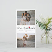 Mele Kalikimaka 2 Foto Collage Eenvoudig Kerstfees Feestdagenkaart (Staand voorkant)