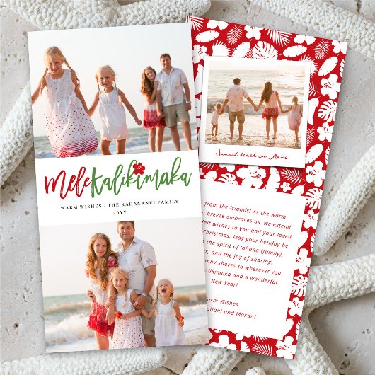 Mele Kalikimaka 2 Foto Collage Moderne Kerstmis Feestdagenkaart