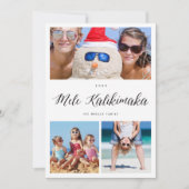 Mele Kalikimaka 3 Foto Collage Eenvoudig Kerstfees Feestdagenkaart (Voorkant)