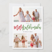 Mele Kalikimaka 3 Foto Collage Moderne Kerstmis Feestdagenkaart (Voorkant)